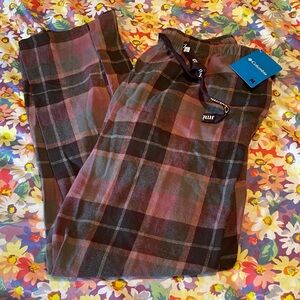Columbia Plaid pj pants- Brown and Pink